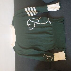 Oxknit vintage-style sweater with dog